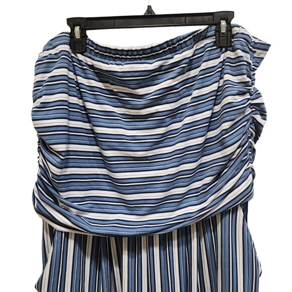 J for Justify Jumpsuit Women's Size 3X Striped Tube Top Wide Leg - Picture 11 of 12